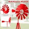 Sturdy 8 Feet Metal Windmill Outdoor Garden Decoration with Rotating Blades